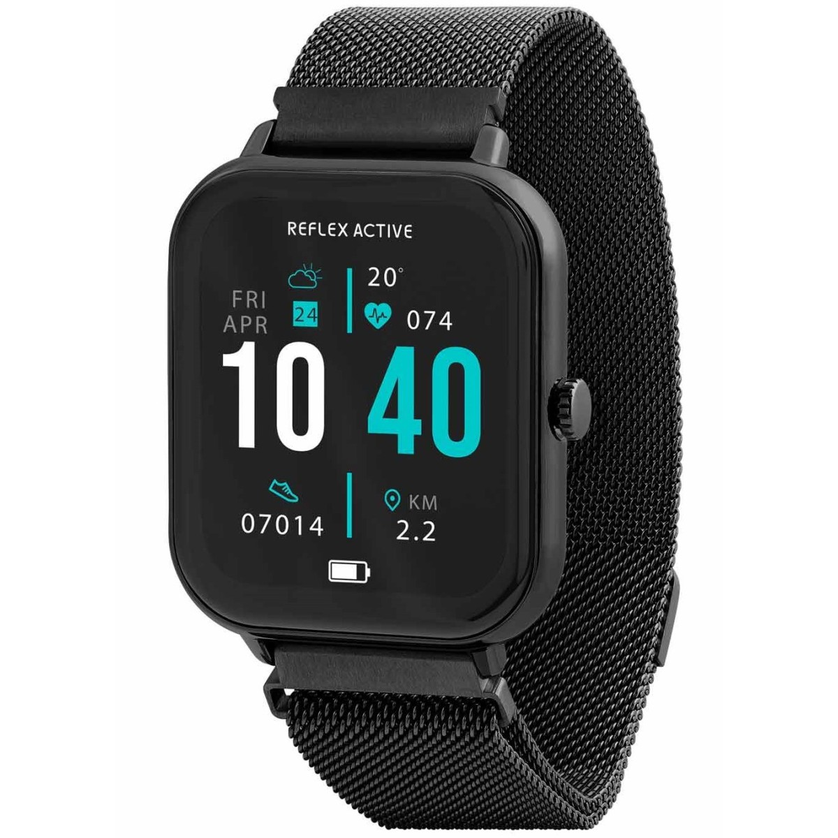 REFLEX Smartwatch Black Stainless Steel Bracelet RA23 4076