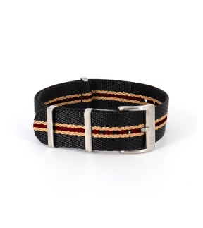 PIERO MAGLI Black - Beige - Bordeaux NATO Strap 20mm 92701501-20