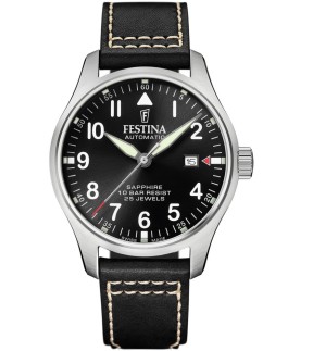 FESTINA Automatic Black Leather Strap F20151/4