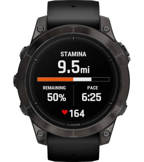 GARMIN epix™ Pro Sapphire Edition Carbon Gray DLC Titanium Black Silicone Strap GA-010-02803-11
