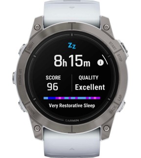 Ρολόι GARMIN epix™ Pro Sapphire Edition Titanium Με Λευκό Λουράκι Σιλικόνης GA-010-02804-11