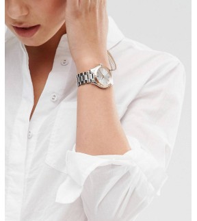 MICHAEL KORS Mini Slim Runway Silver Stainless Steel Bracelet MK3514