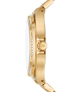 MICHAEL KORS Lennox Yellow Gold-black Stainless Steel Bracelet MK7284