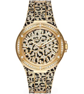 MICHAEL KORS Lennox Yellow Gold-black Stainless Steel Bracelet MK7284