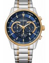 CITIZEN Chronograph Yellow Gold-Silver Stainless Steel Bracelet AN8194-51L