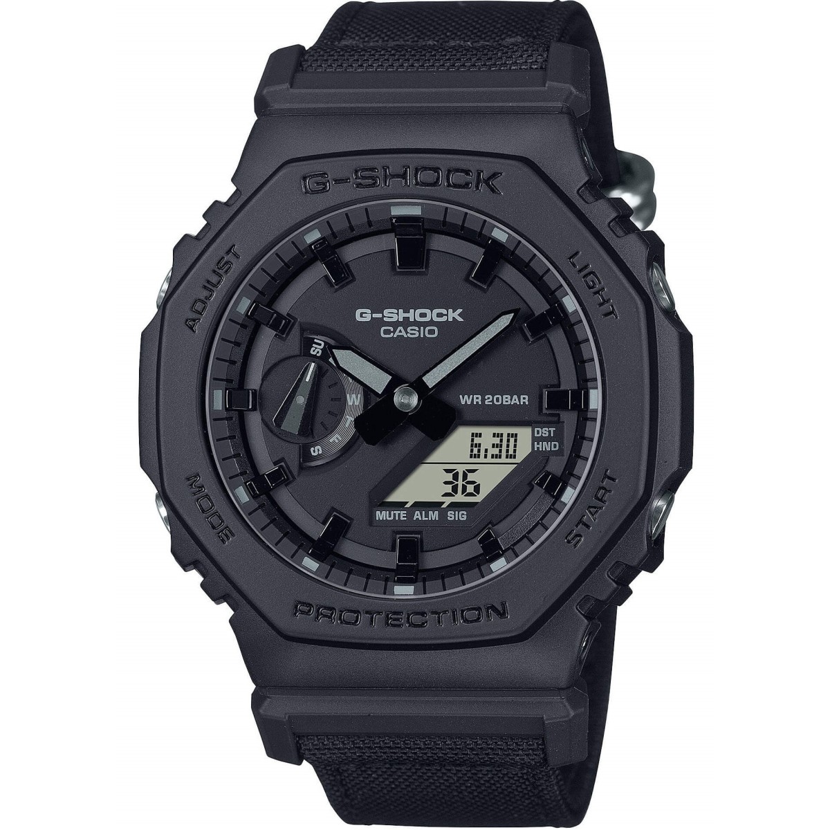 CASIO G Shock Black Fabric Strap GA 2100BCE 1AER