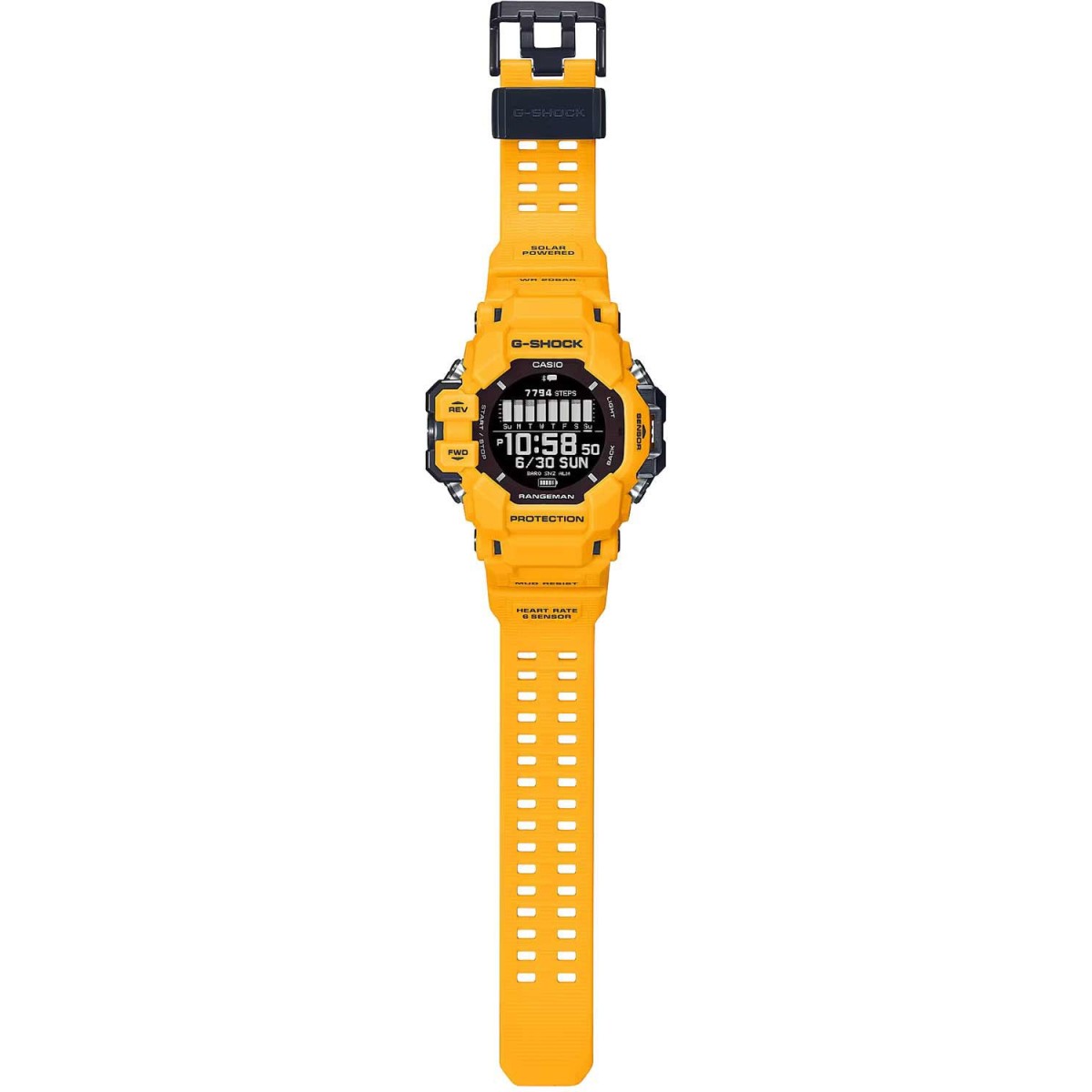 CASIO G Shock Chronograph Yellow Rubber Strap GPR H1000 9ER