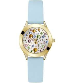 Ρολόι GUESS Mini Wonderlust Με Γαλάζιο Καουτσούκ Λουράκι GW0678L1