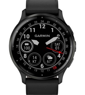 GARMIN Venu® 3 Slate Black Leather Strap GA-010-02784-52