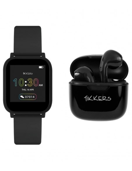 Ρολόι TIKKERS Smartwatch BoxSet Με Μαύρο Λουράκι Σιλικόνης TKS10-0002-SET