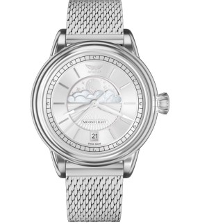 AVIATOR MoonFlight Silver Stainless Steel Strap V.1.33.0.250.5