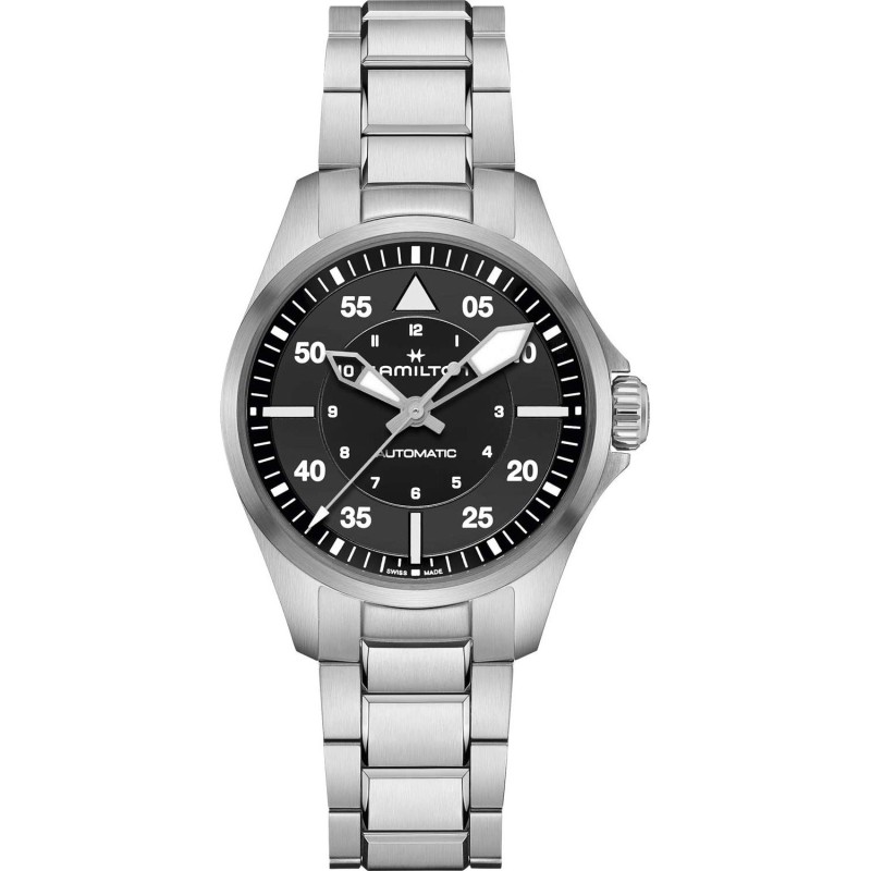 Ρολόι HAMILTON Khaki Aviation Pilot Pioneer Με Ασημί Ατσάλινο Μπρασελέ H76215130