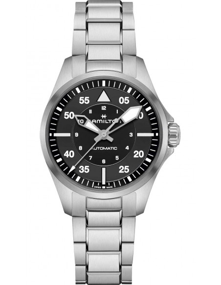 Ρολόι HAMILTON Khaki Aviation Pilot Pioneer Με Ασημί Ατσάλινο Μπρασελέ H76215130