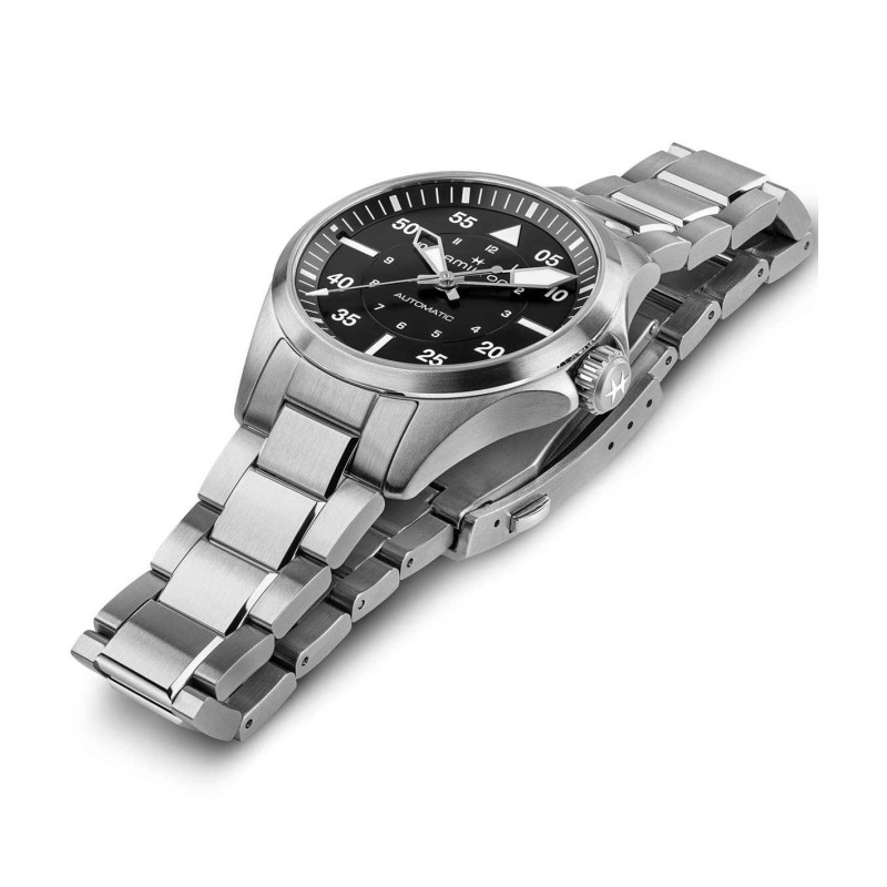 Ρολόι HAMILTON Khaki Aviation Pilot Pioneer Με Ασημί Ατσάλινο Μπρασελέ H76215130