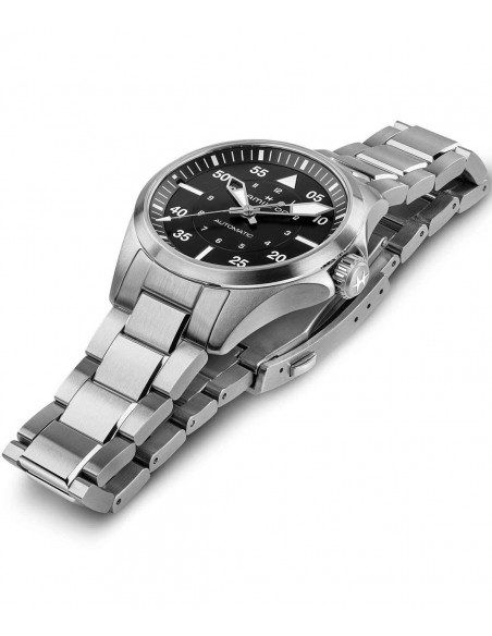 Ρολόι HAMILTON Khaki Aviation Pilot Pioneer Με Ασημί Ατσάλινο Μπρασελέ H76215130