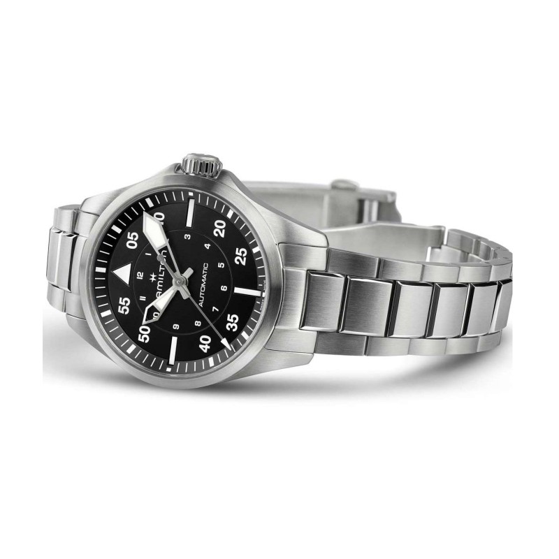 Ρολόι HAMILTON Khaki Aviation Pilot Pioneer Με Ασημί Ατσάλινο Μπρασελέ H76215130