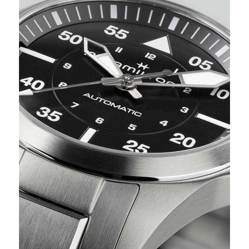 Ρολόι HAMILTON Khaki Aviation Pilot Pioneer Με Ασημί Ατσάλινο Μπρασελέ H76215130