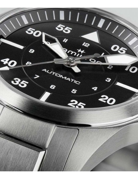 Ρολόι HAMILTON Khaki Aviation Pilot Pioneer Με Ασημί Ατσάλινο Μπρασελέ H76215130
