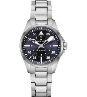 Ρολόι HAMILTON Khaki Aviation Pilot Με Αυτόματο Μηχανισμό Και Ασημί Ατσάλινο Μπρασελέ H76215140