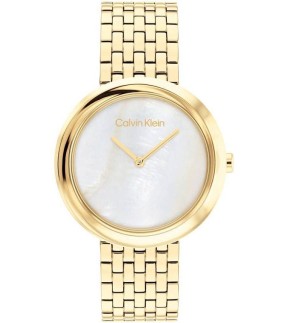 CALVIN KLEIN Twisted Bezel Yellow Gold Stainless Steel Bracelet 25200321