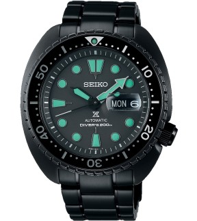 SEIKO Prospex Black Series 'Night Vision' Turtle Automatic Black Stainless Steel Bracelet SRPK43K1F