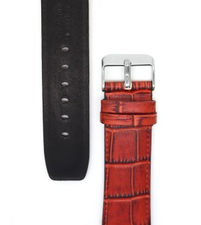 TZEVELION Brown Croco Leather Strap 24mm