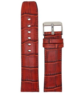 TZEVELION Brown Croco Leather Strap 24mm