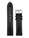 VSTRAPS Black Leather Strap With Beige Stitching 22mm