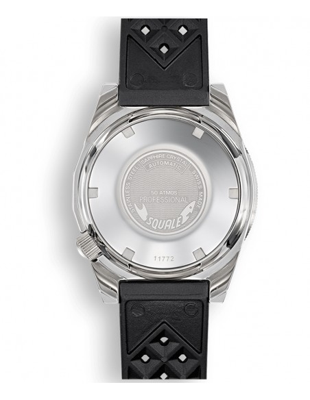 Ρολόι SQUALE 1521 Green Ray Rubber Με Αυτόματο Μηχανισμό Και Μαύρο Καουτσούκ Λουράκι 1521PROFGR.HT