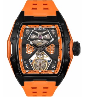 GRESHAM Lava Automatic Orange Rubber Strap G1-0001-ORN