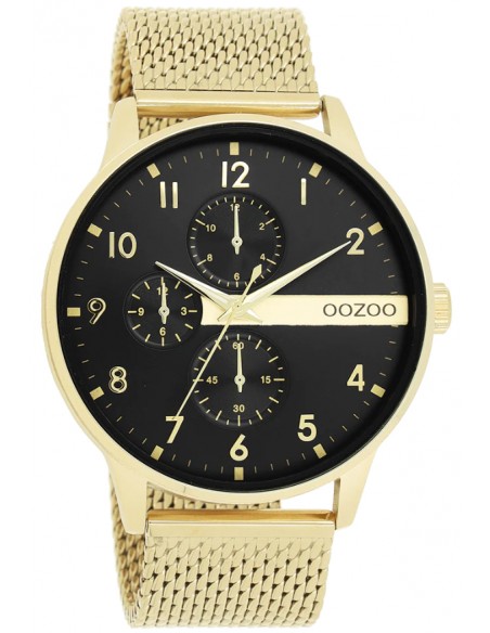 OOZOO Timepieces Yellow Gold Stainless Steel Mesh Bracelet C11302