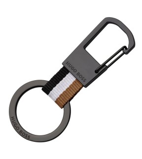 HUGO BOSS Stainless Steel-Fabric Keyring HAK363D