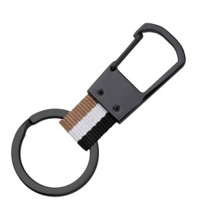 HUGO BOSS Stainless Steel-Fabric Keyring HAK363D
