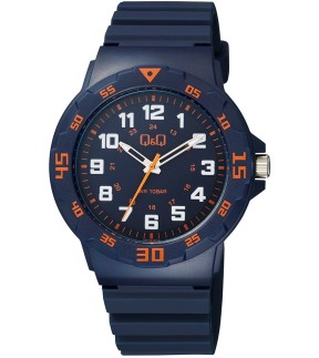 Q&Q Blue Rubber Strap VR18J012Y