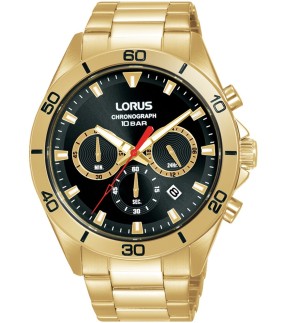 LORUS Sports Chronograph Yellow Gold Stainless Steel Bracelet RT340KX9
