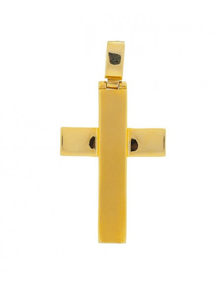 Ανδρικός Σταυρός VITOPOULOS Κίτρινος-Λευκός Xρυσός Κ14