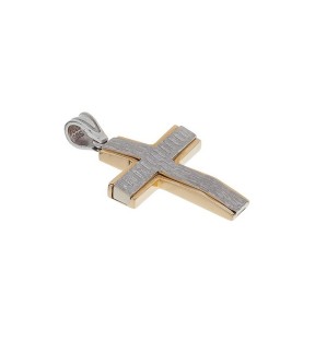 VAL'ORO Μan Cross Yellow-White Gold 14Ct