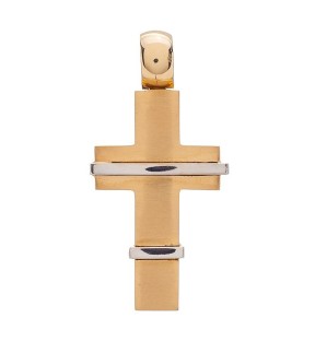 VITOPOULOS Man Cross Yellow-White Gold 14Ct