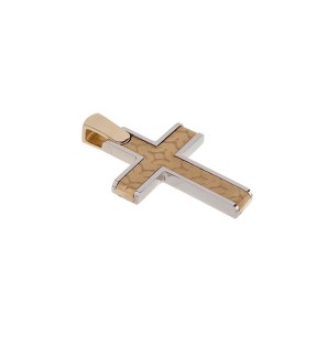VAL'ORO Μan Cross Yellow-White Gold 14Ct