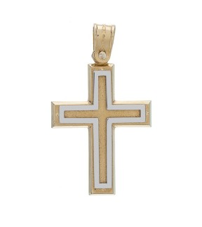 VITOPOULOS Man Cross Yellow-White Gold 14Ct