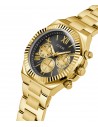 Ρολόι GUESS Equity Με Πολλαπλές Ενδείξεις Και Κίτρινο Χρυσό Ατσάλινο Μπρασελέ GW0703G5