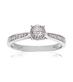 VITOPOULOS Engangement Ring White Gold 18Ct With Diamond Stones