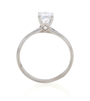 Engagement Ring White Gold 14Ct With Zircon Stones