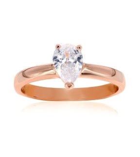 Engagement Ring Rose Gold 14Ct With Zircon Stones