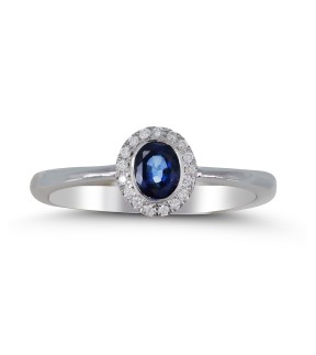 VITOPOULOS Ring White Gold 18Ct With Sapphire And Diamond Stones