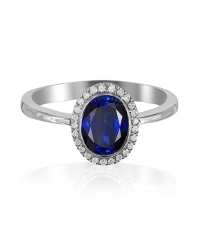 VITOPOULOS Ring White Gold 18Ct With Sapphire And Diamond Stones