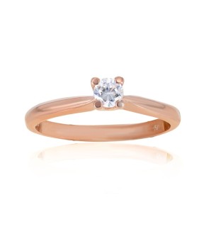 Engagement Ring Rose Gold 14Ct With Zircon Stones