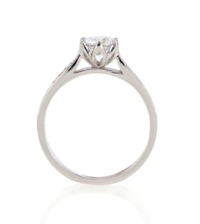 Engagement Ring White Gold 14Ct With Zircon Stones