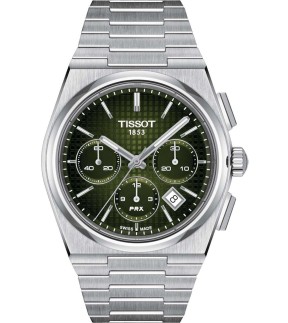 Ρολόι TISSOT PRX Automatic Με Χρονογράφο Και Ασημί Ατσάλινο Μπρασελέ T1374271109100