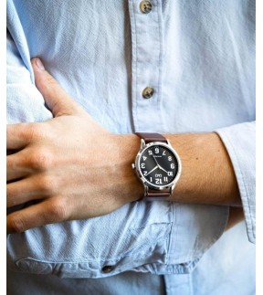 Q&Q Brown Leather Strap C10A-033PY